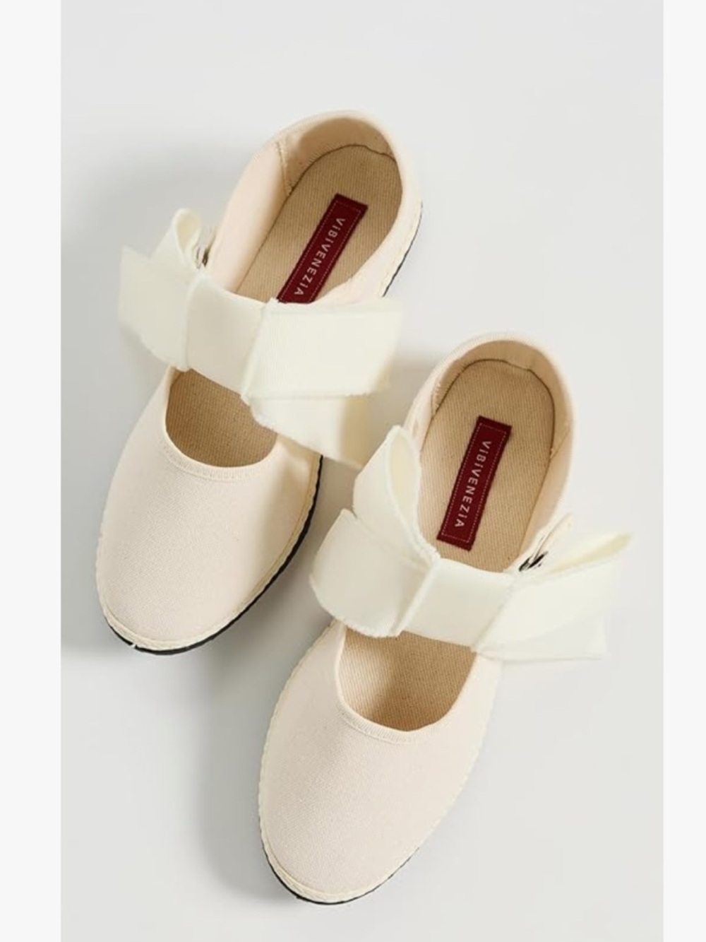 ViBi VENEZiA Cotton Mary Jane Maxi Bow Flats